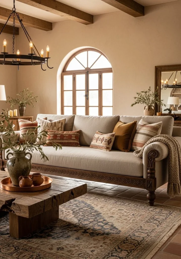 Linen Upholstered Spanish Sofa Soft Luxury