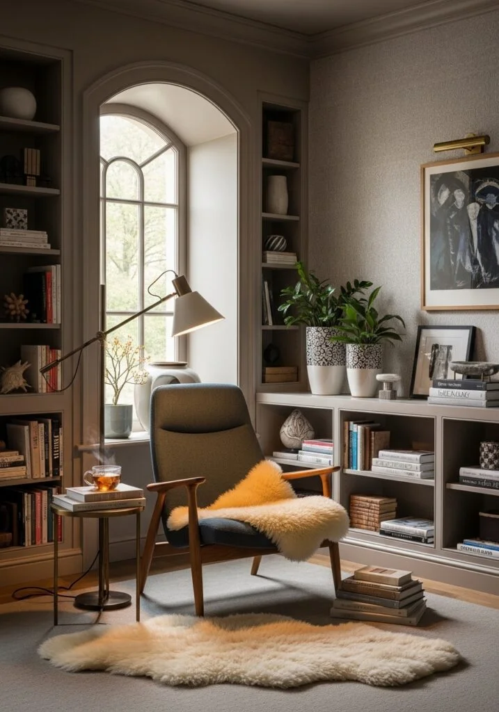 Luxury Reading Nook with Designer Comfort