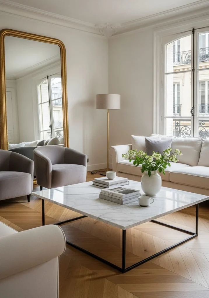 Marble Coffee Table Minimal Luxury Focus