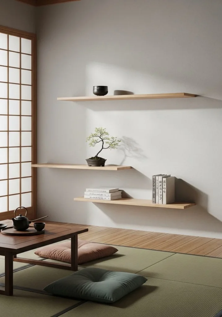 Minimal Floating Wooden Shelf Design
