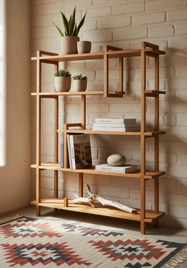 Minimalist Wooden Shelving for Airy Display