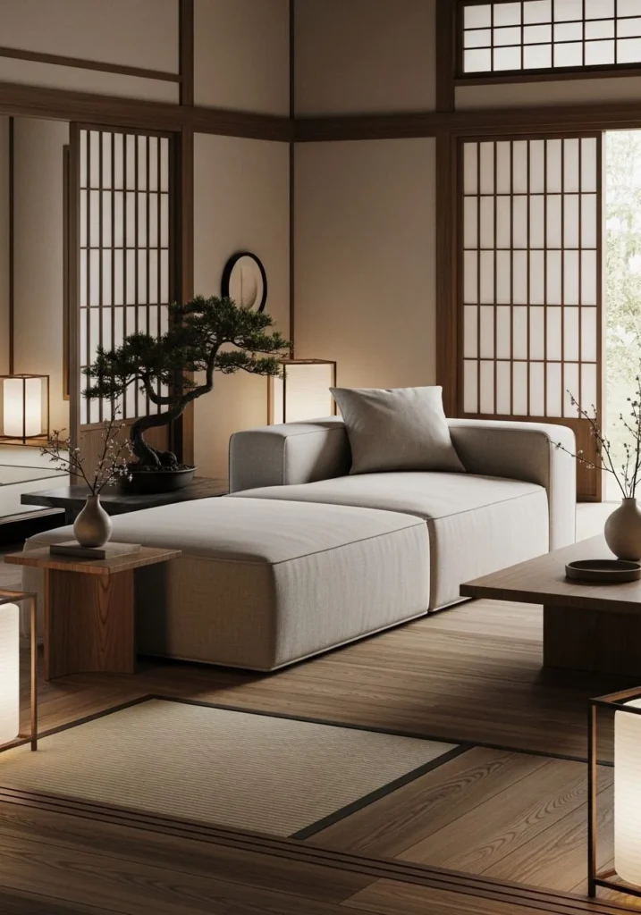 Neutral Linen Modular Sofa Simplicity