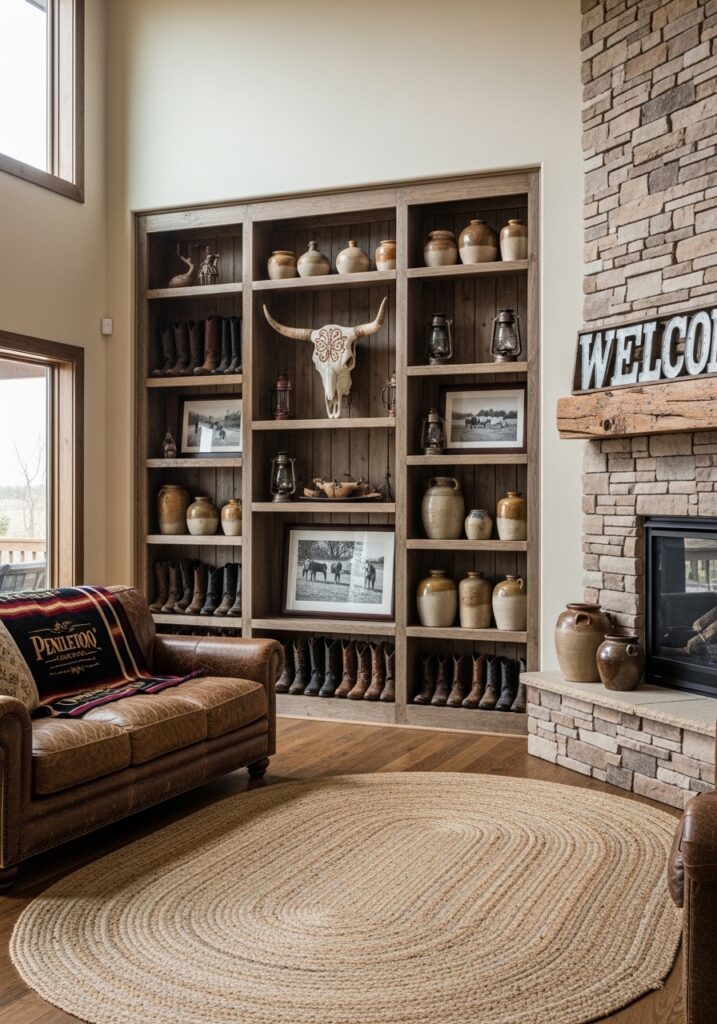 Open Shelving with Rustic Décor