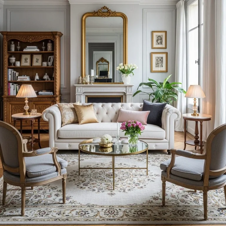 Parisian Living Room Furniture Ideas for Chic Style