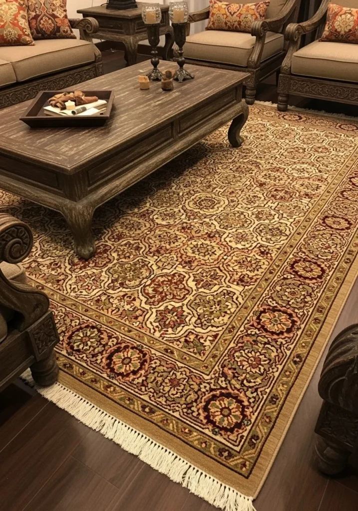 Patterned Spanish Area Rug Foundation
