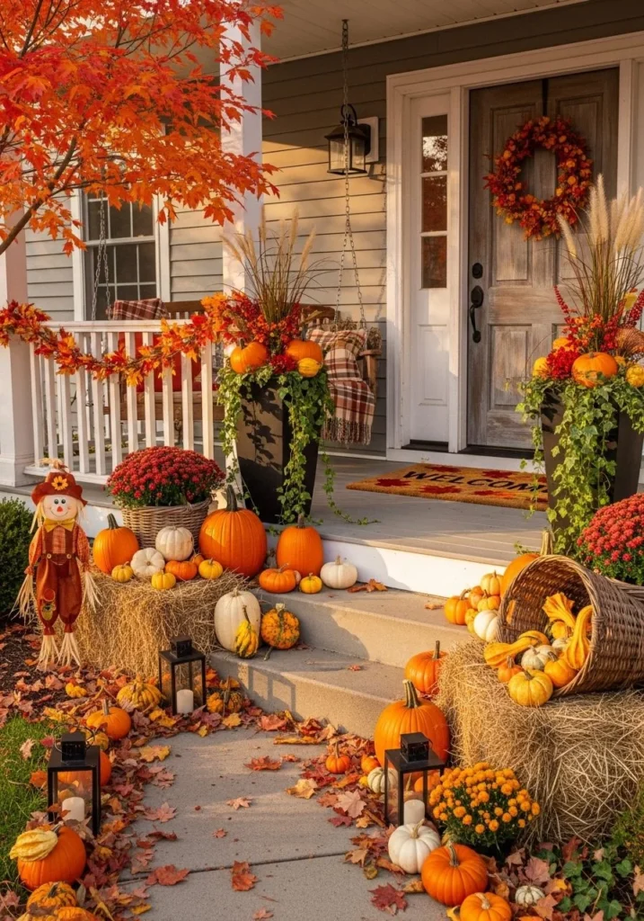 Pumpkin Layered Entryway Display