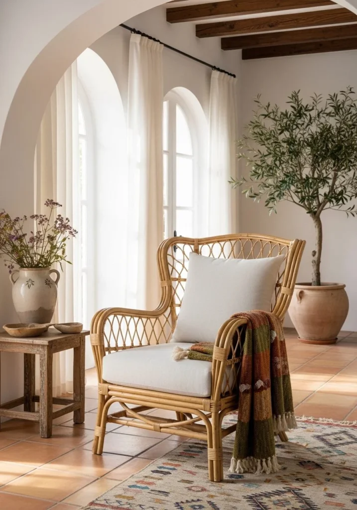 Rattan Accent Chair Mediterranean Softness