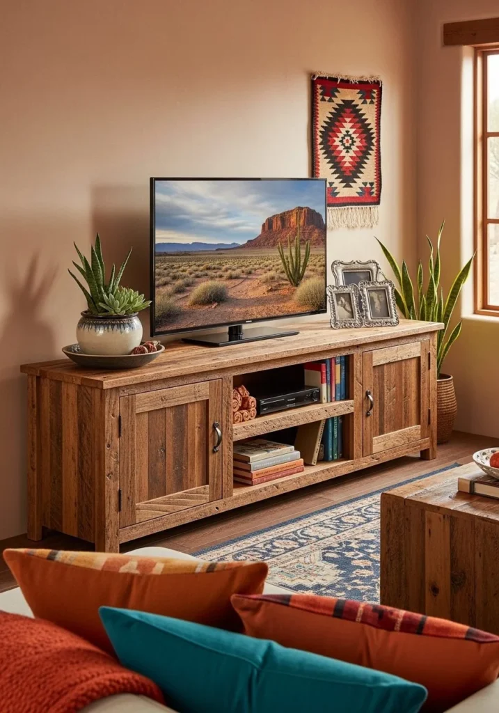 Reclaimed Wood TV Units for Rustic Functionality