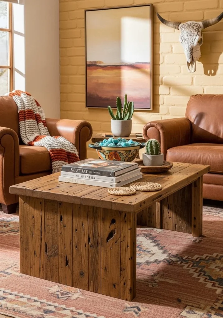 Rustic Wooden Coffee Table with Character