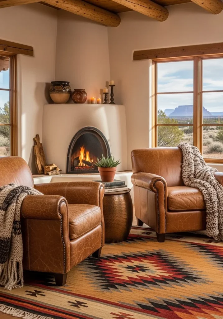 Santa Fe Living Room Furniture Ideas for Warm Desert Style