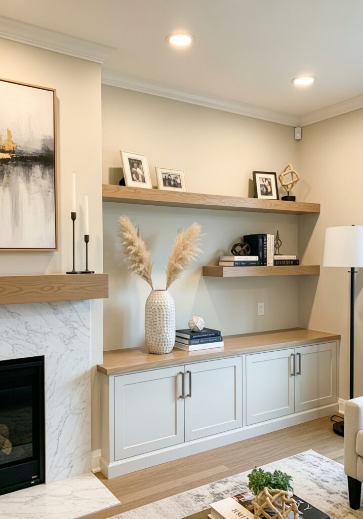 Shelves with Base Cabinets