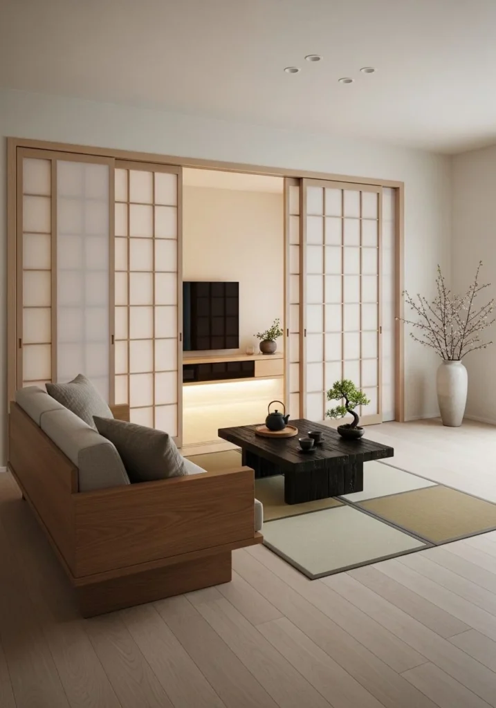 Shoji-Inspired Sliding Panel Elegance