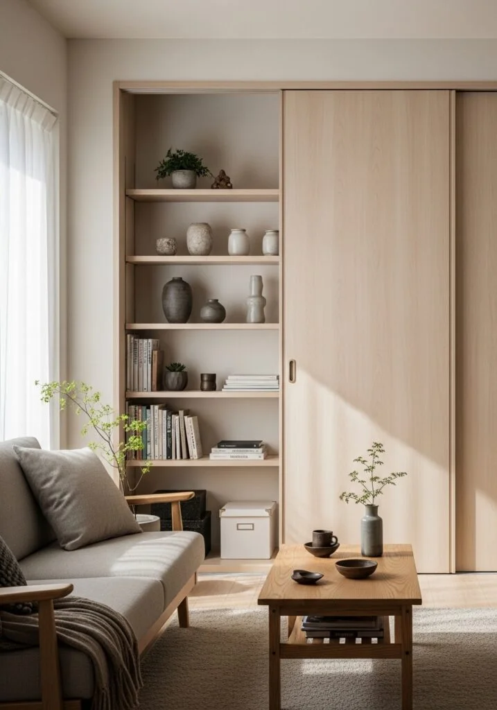 Sliding Wall Storage Hidden Minimal Design