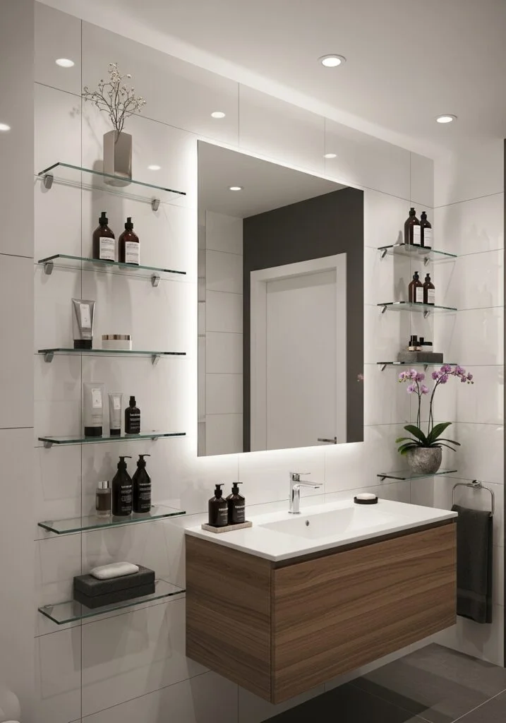 Slim Glass Shelving Units