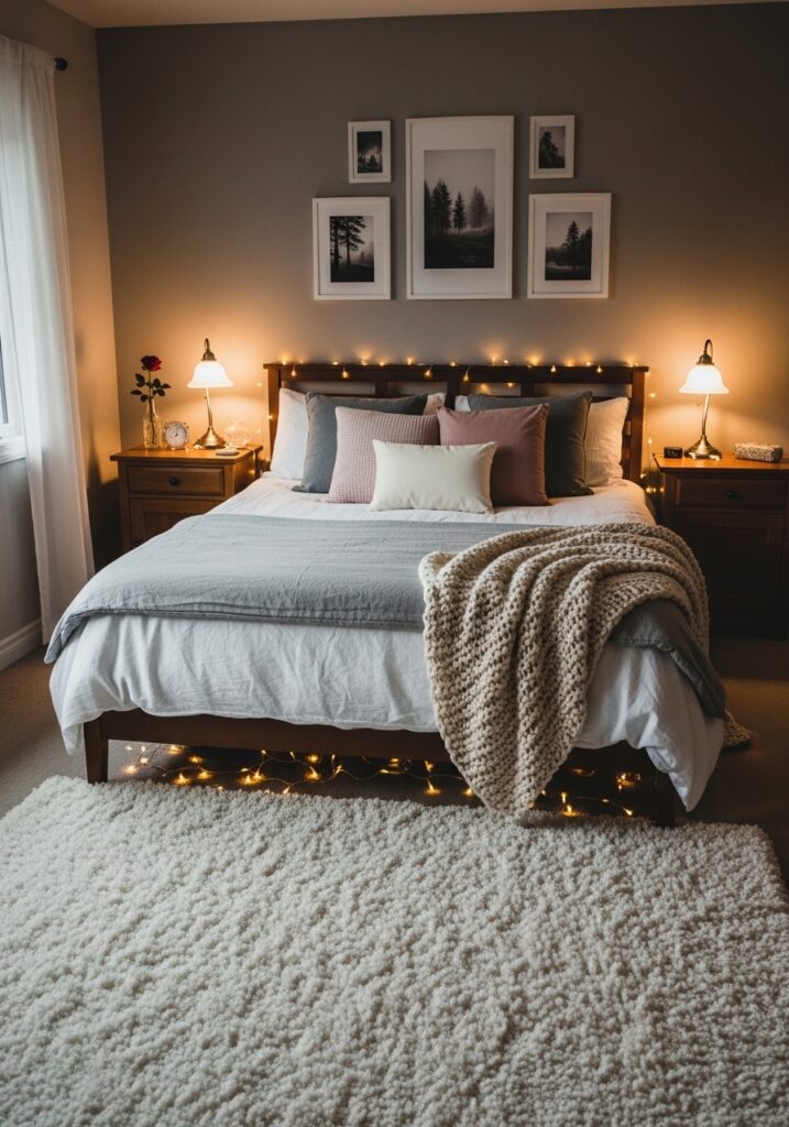 Soft Area Rug Under Bed 