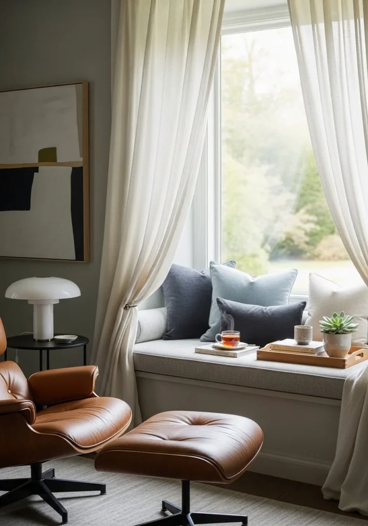 Soft Curtain Frame Window Seating Look