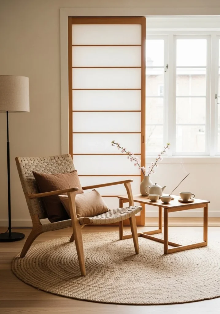 Soft Japandi Zen Meditation Corner