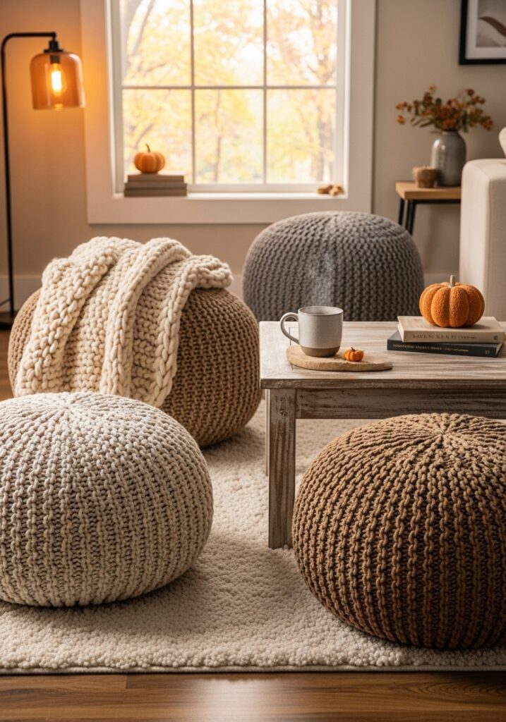 Soft Knit Poufs