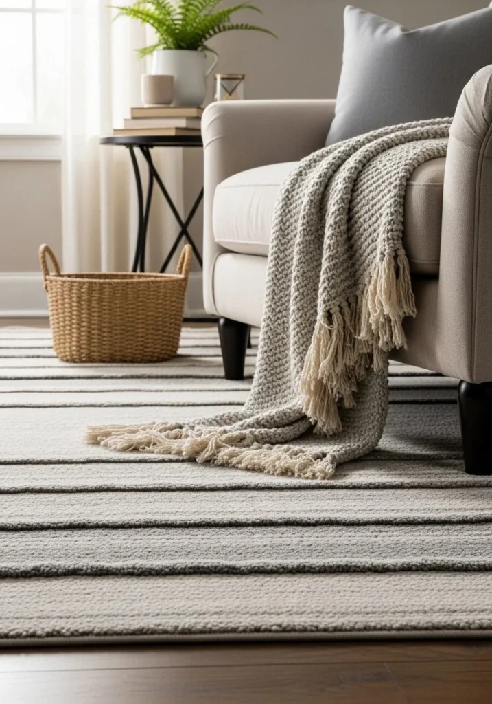 Soft Neutral Layered Rug Styling