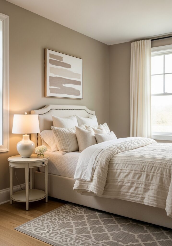 Soft Taupe with Cream Accents