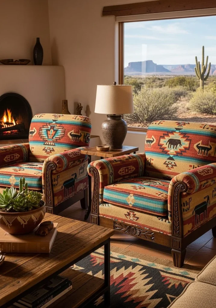Southwestern Patterned Armchairs That Tell a Story