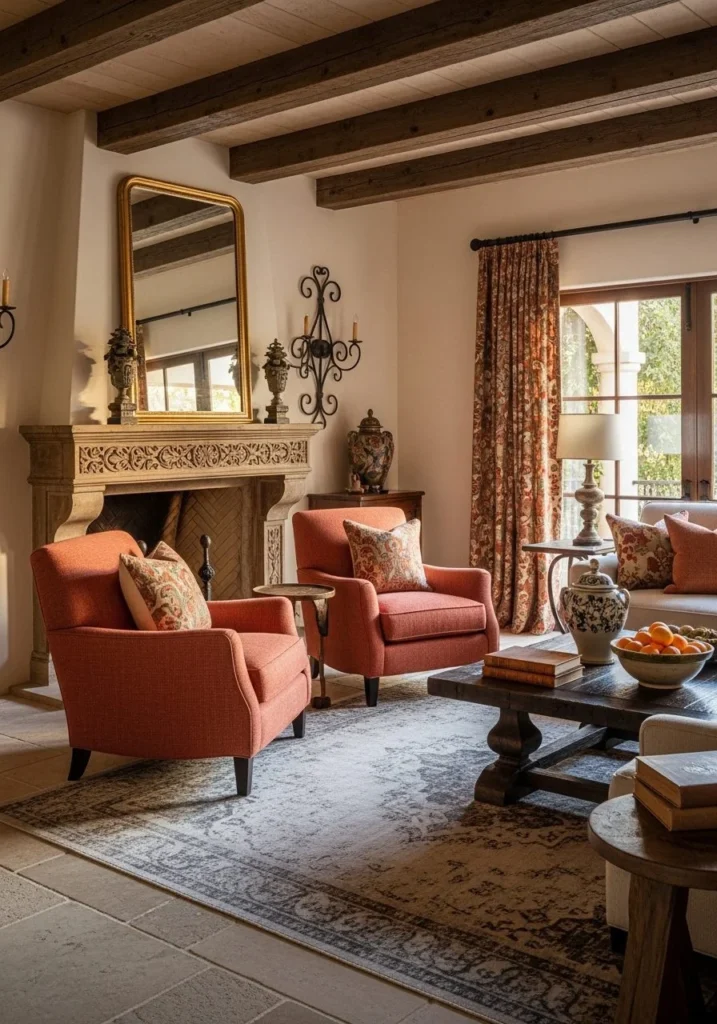 Terracotta Accent Armchairs Warmth