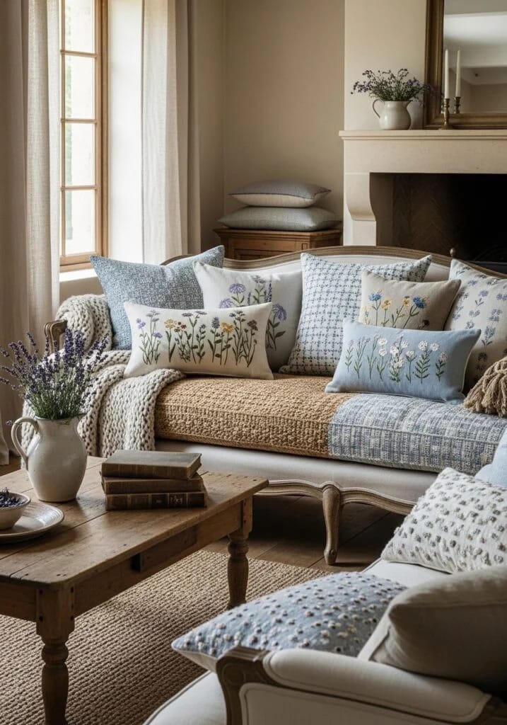 Textured Cushions for Layered French Softness