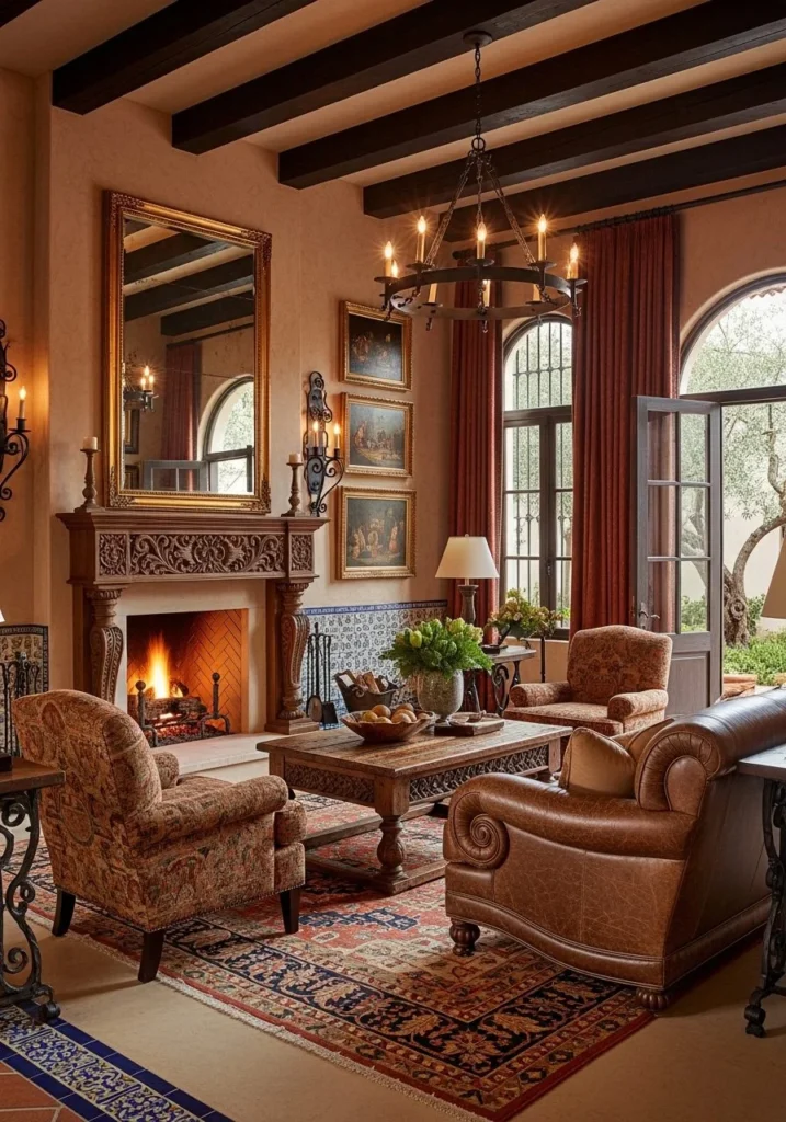 Ultimate Spanish Rustic Luxury Living Room Blend