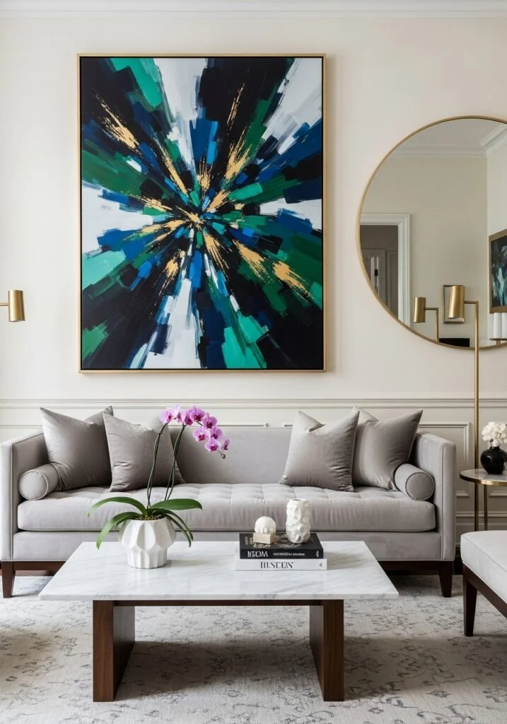 Use Oversized Art for a Luxe Focal Point