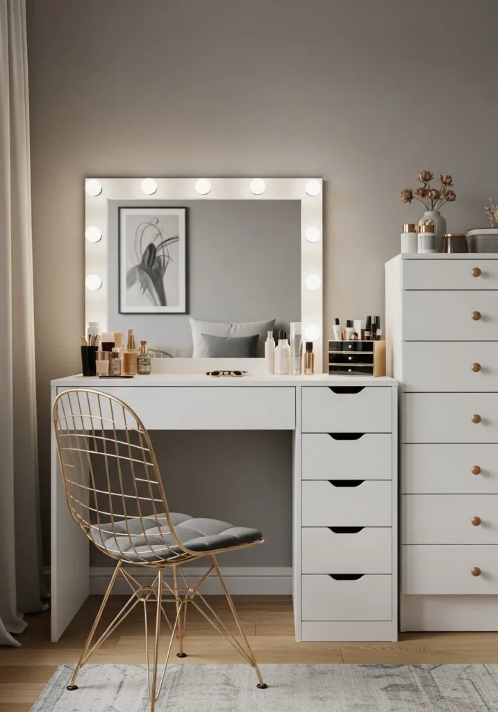 Vanity Setup + Lighting for Multi-Functional Design