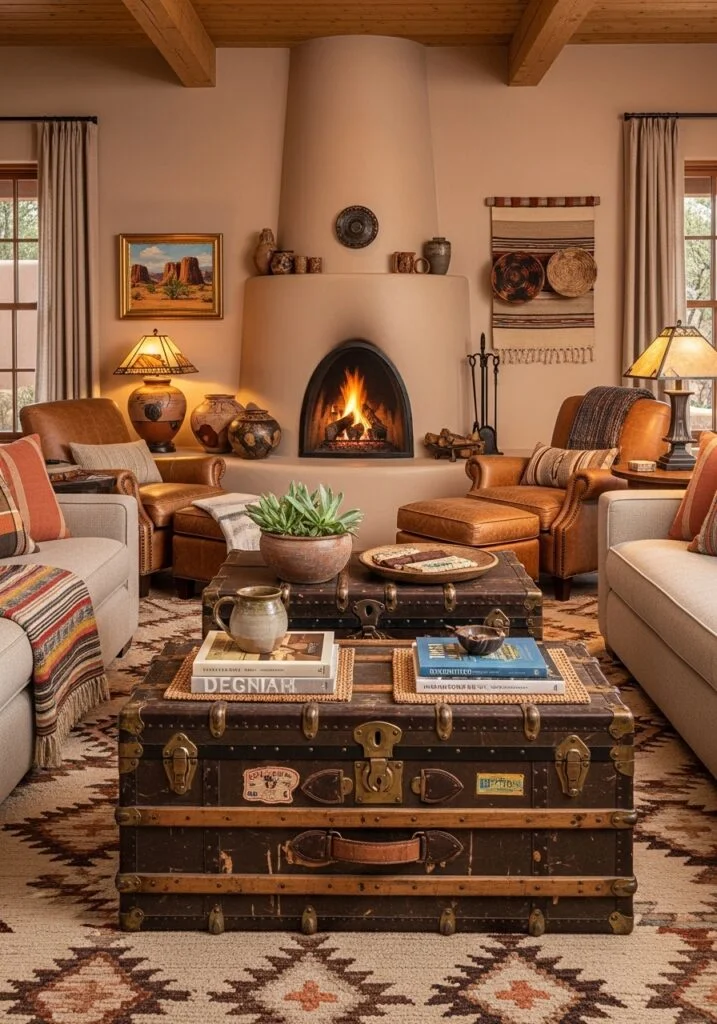 Vintage Trunks as Functional Coffee Tables