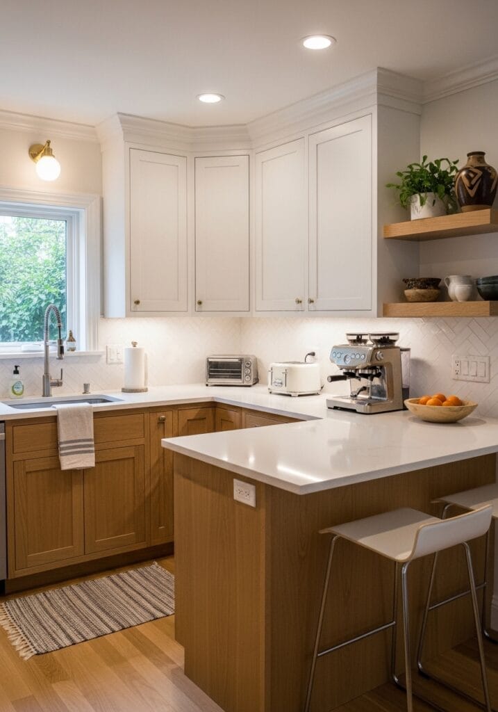 Warm Wood and White Combo for Cozy Luxury