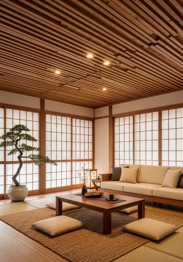 Wooden Slat Ceiling Warm Texture Design