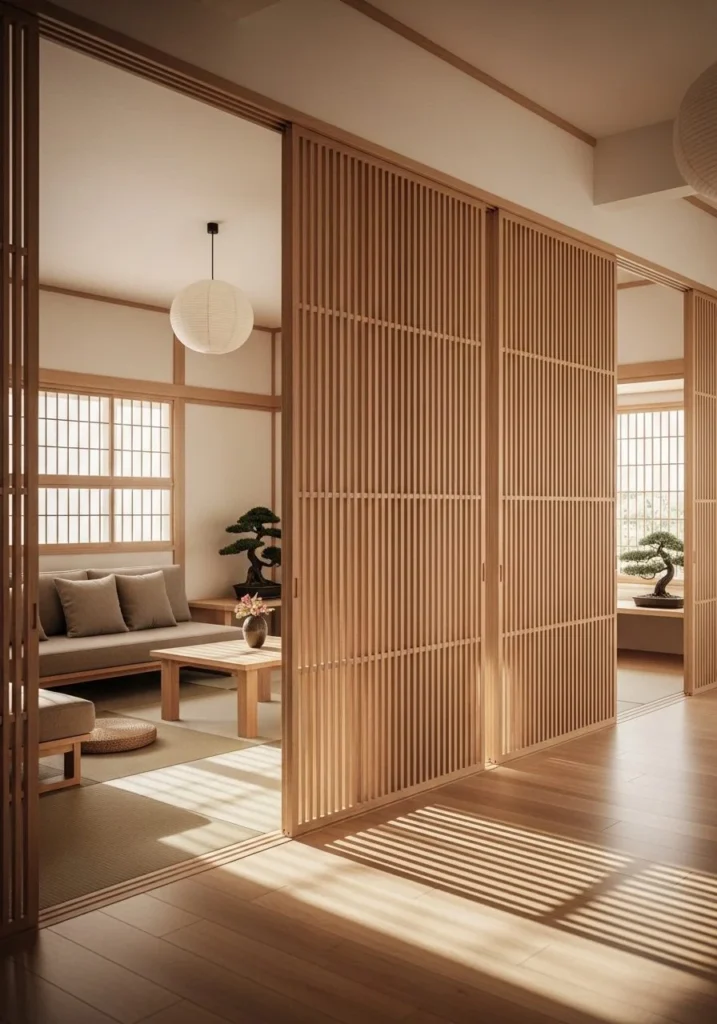 Wooden Slatted Divider Panels