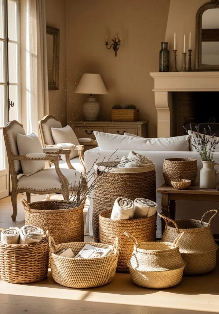 Woven Baskets for Stylish Storage and Natural Texture
