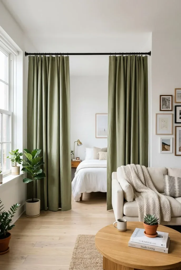 Add Curtains High to Create Taller Ceilings