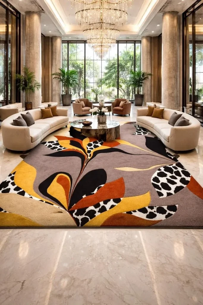 Add an Oversized Area Rug for a Plush Luxury Feel