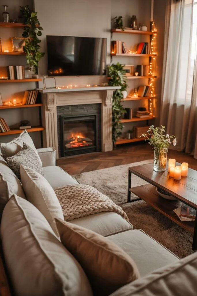 Build a Fireplace Focal Point (Even Without One)