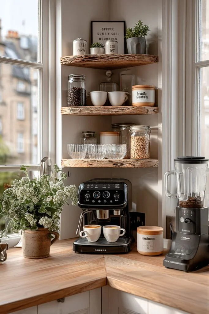 Built-In Coffee Station Corner Upgrade