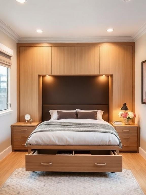 Built-In Storage Beds with Hidden Drawers