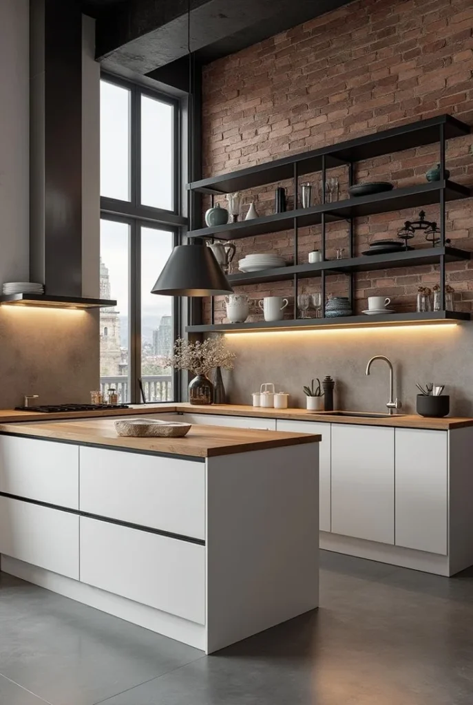 Create a High-Contrast Industrial White Kitchen
