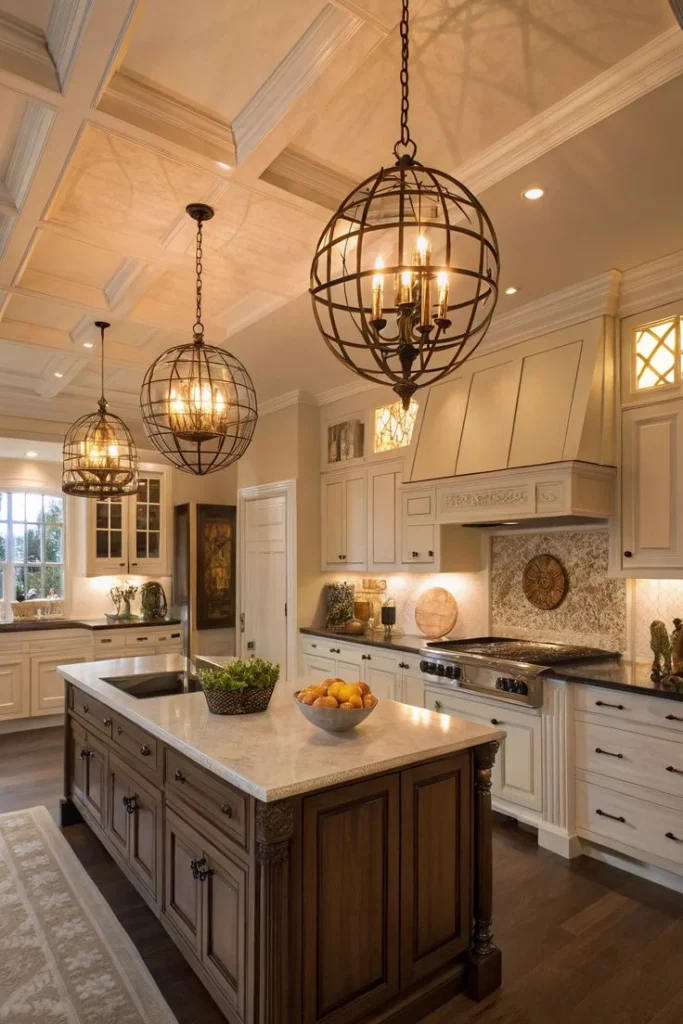 Decorative Ceiling Medallion Around Light Fixtures