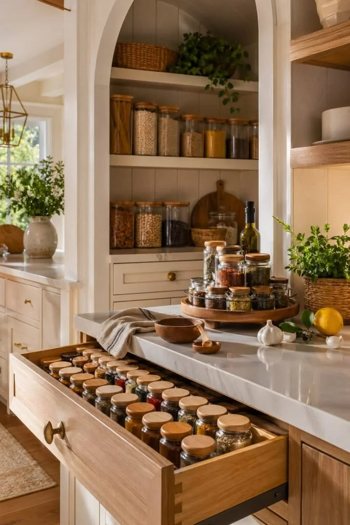 Decorative Glass Jar Pantry Organization