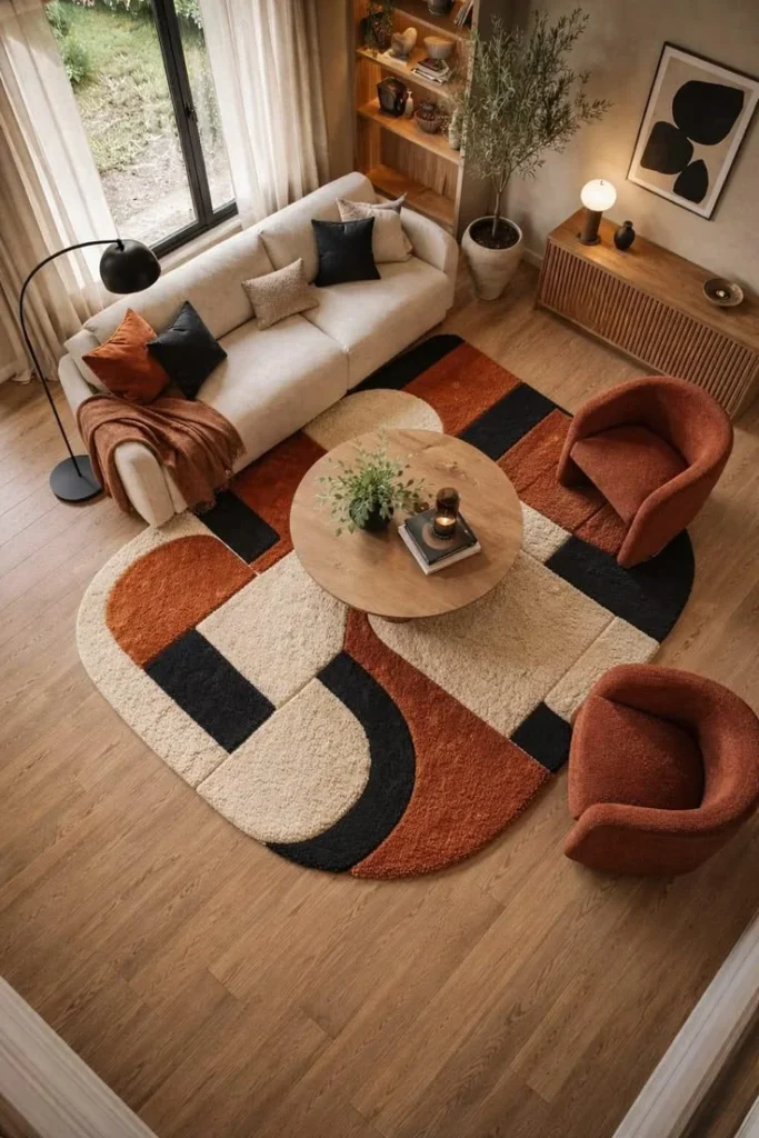 Define the Space With an Oversized Area Rug