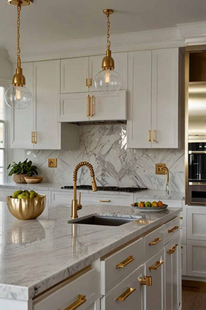 Design a Luxury White Kitchen With Gold Accents