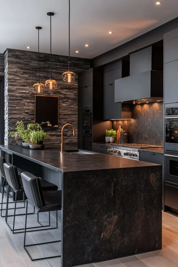 Dramatic Dark Kitchens