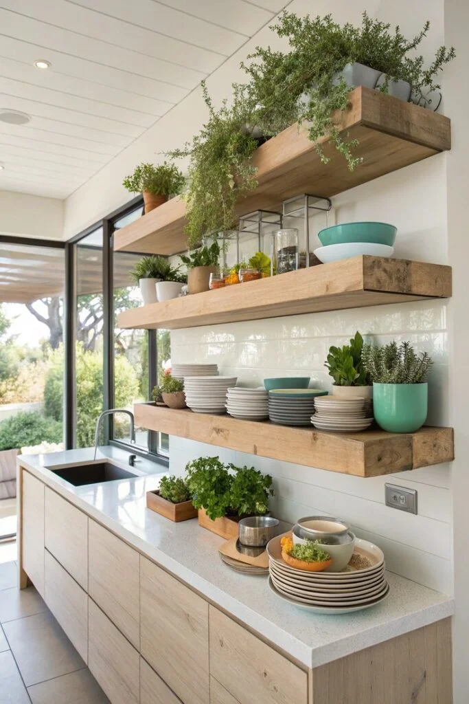 Floating Kitchen Shelves