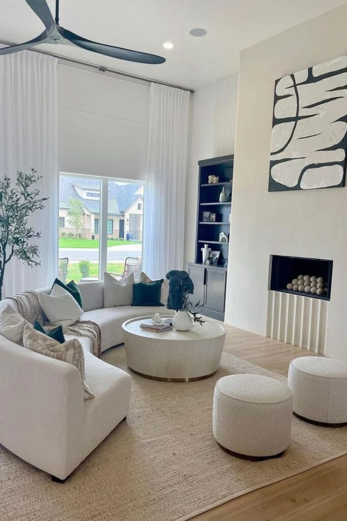 Floor-to-Ceiling Curtains in Natural Linen