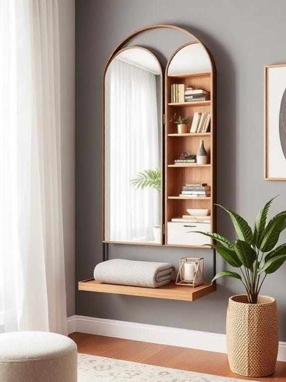 Foldable Wall Mirrors with Storage