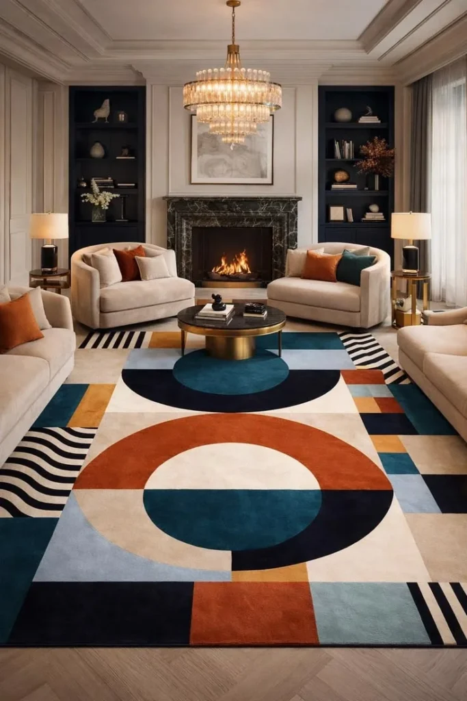 Geometric Rugs That Define the Space